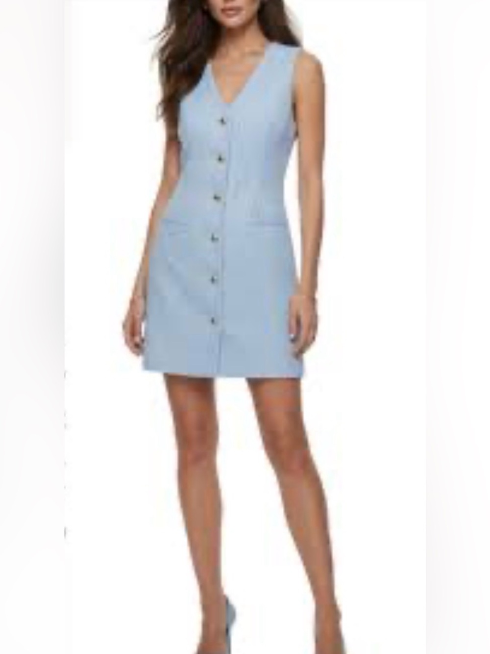 Woman’s Bepop light blue tweed sleeveless vest-style mini dress size medium